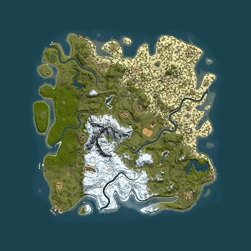 Rust map seed 1949875495, 5300x5300m top-down preview