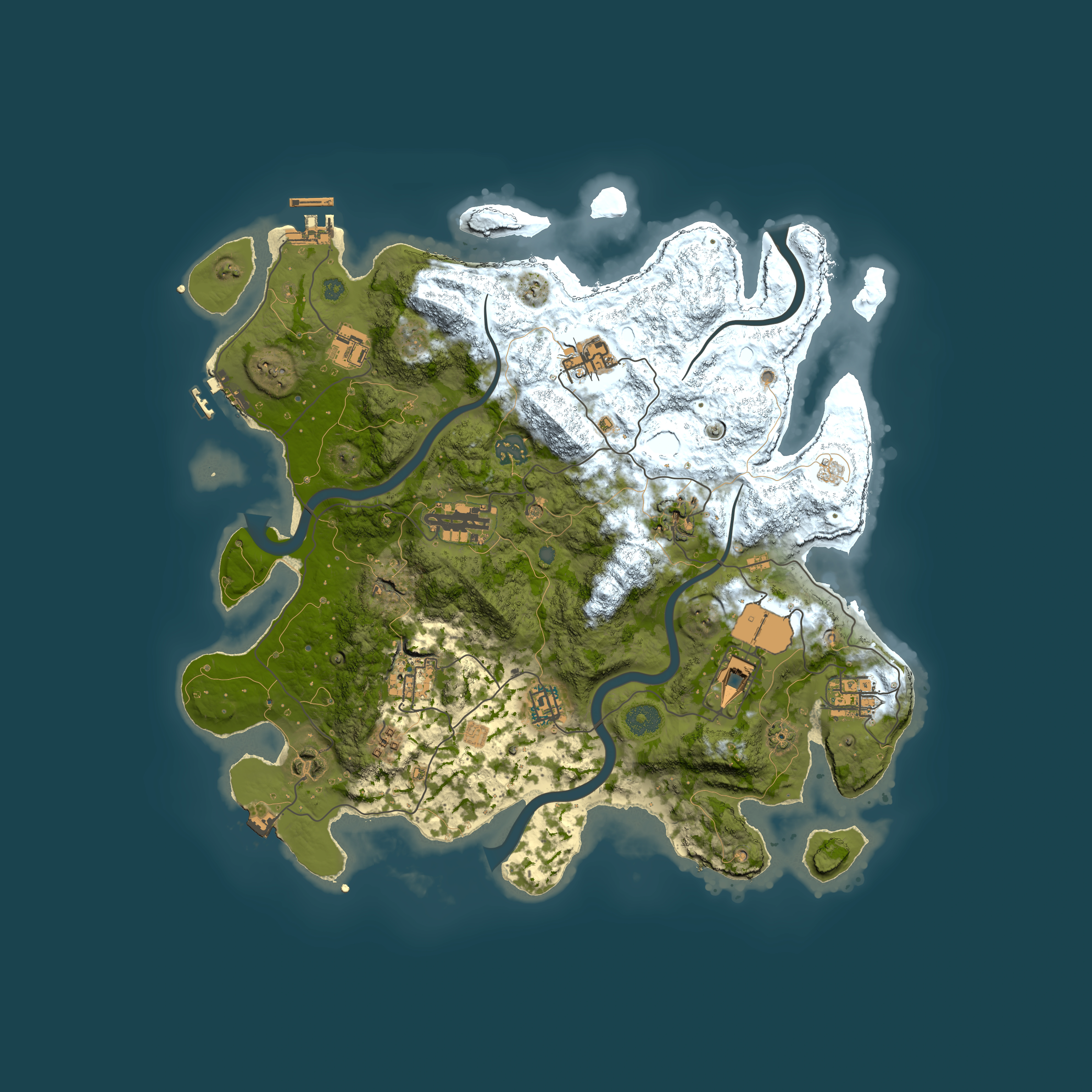 Full top-down render of Rust map seed 976773814, 3850x3850m