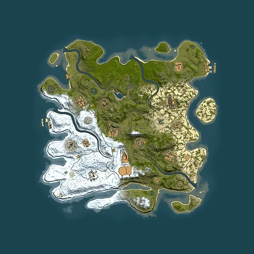 Rust map seed 1238587644, 4050x4050m top-down preview