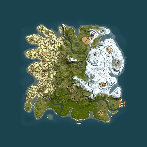 Rust map seed 1107384482, 3850x3850m top-down preview