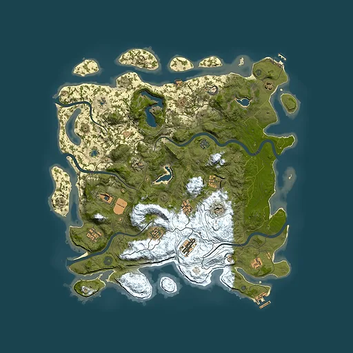 Rust map seed 732057845, 4600x4600m top-down preview