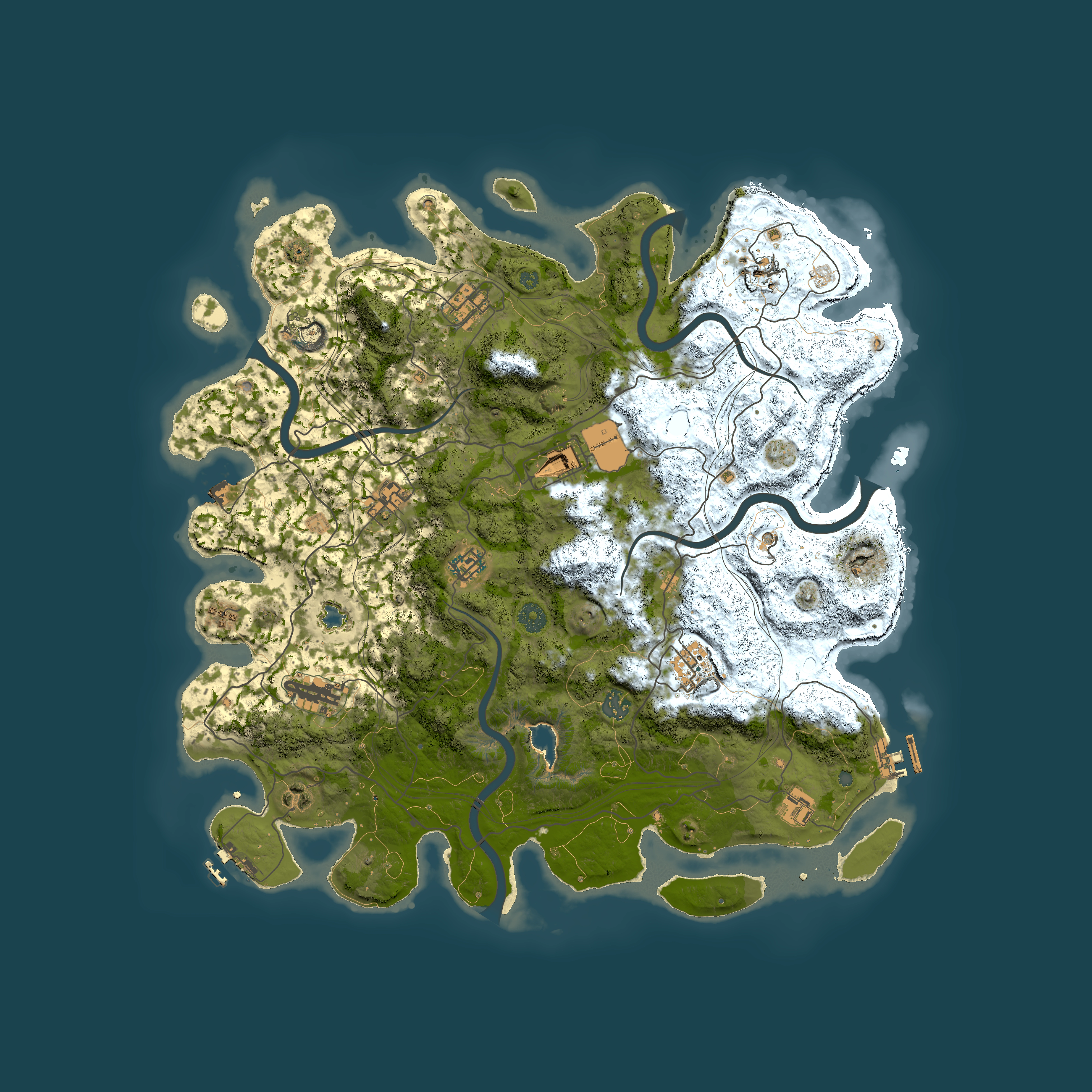 Full top-down render of Rust map seed 296900011, 4450x4450m