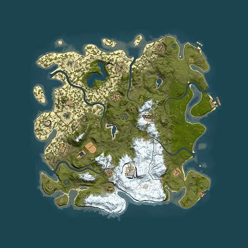 Rust map seed 70642456, 4500x4500m top-down preview