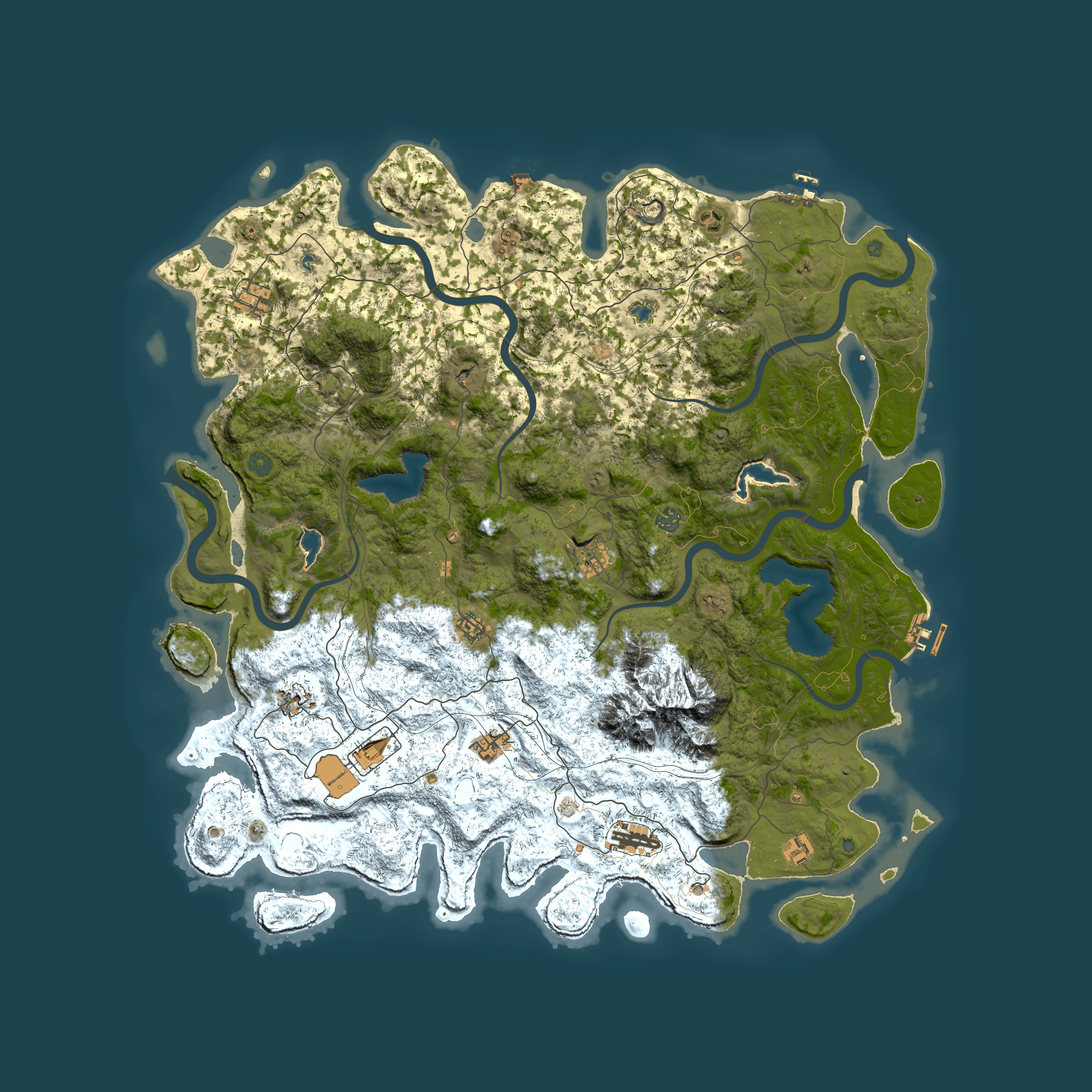 Full top-down render of Rust map seed 1426584371, 5350x5350m