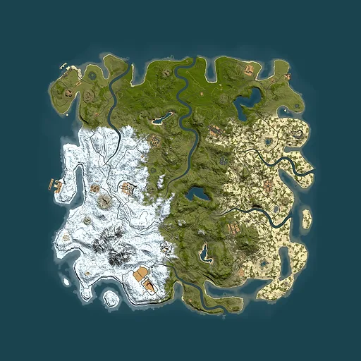 Rust map seed 381943808, 5200x5200m top-down preview