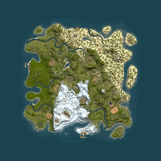 Rust map seed 939599222, 4350x4350m top-down preview