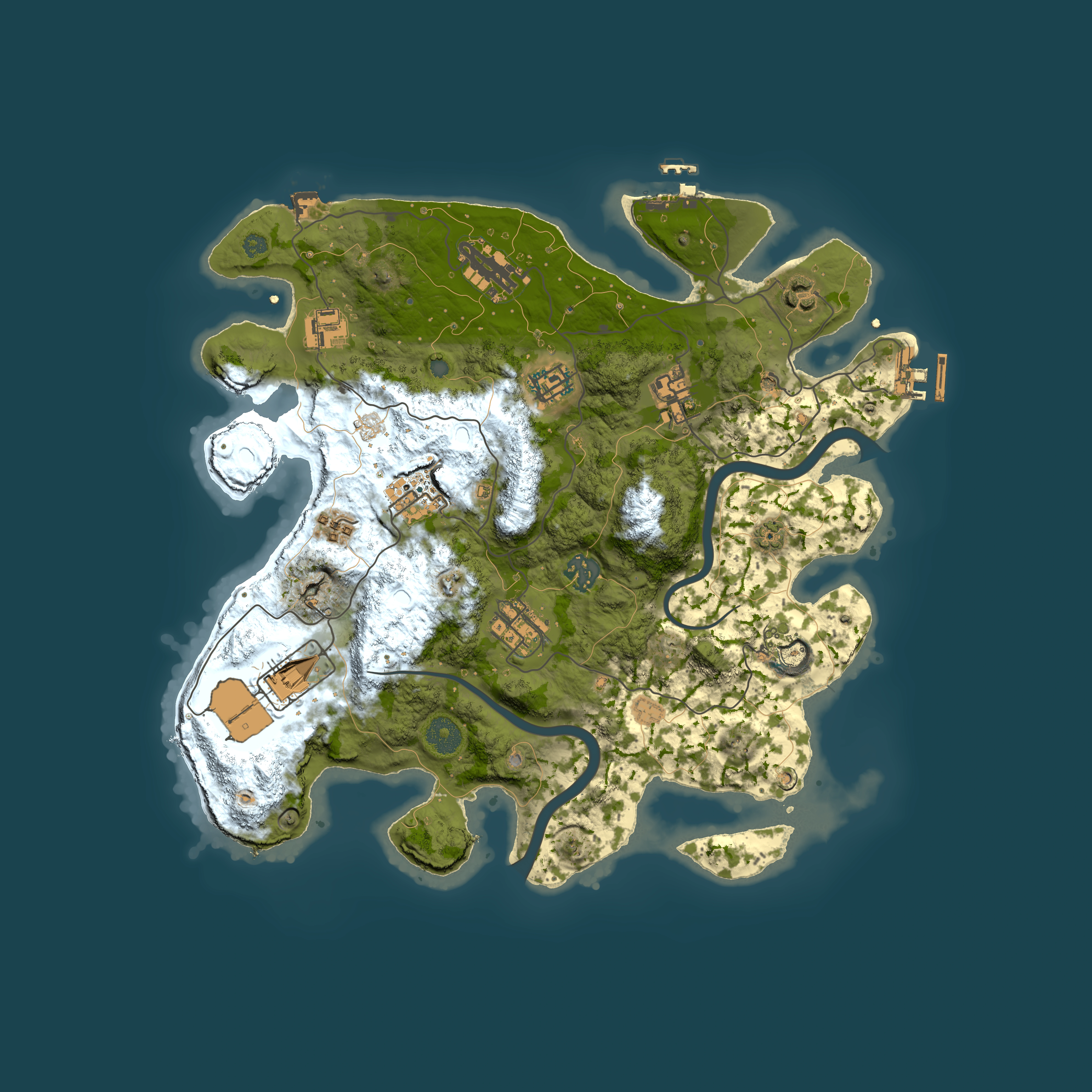 Full top-down render of Rust map seed 338300423, 3550x3550m