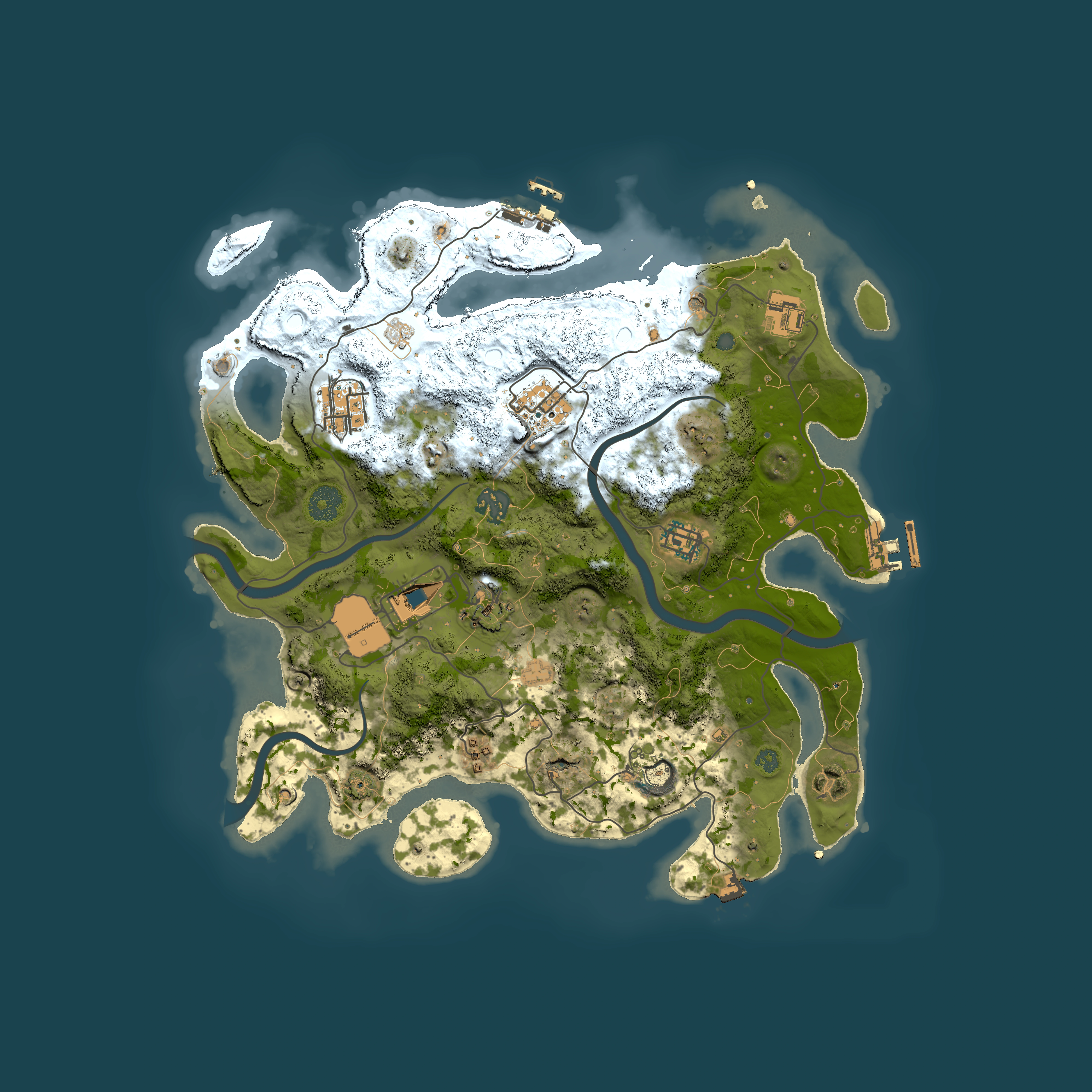 Full top-down render of Rust map seed 1509711252, 3600x3600m