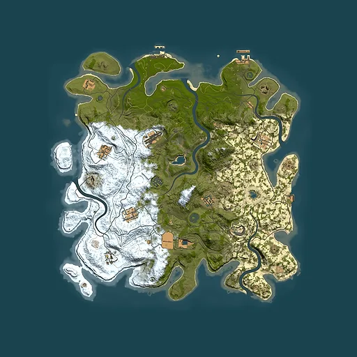 Rust map seed 958001687, 4300x4300m top-down preview