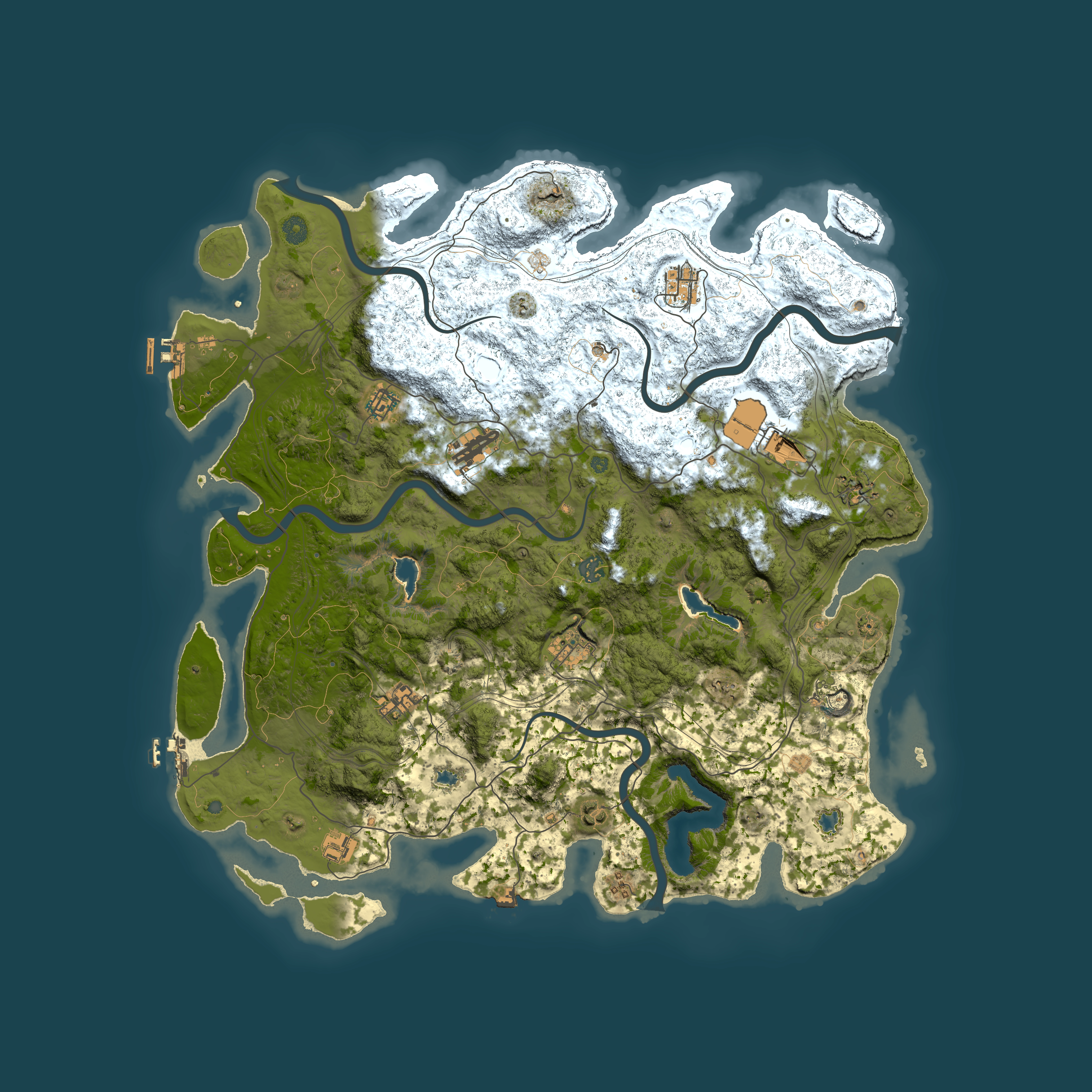 Full top-down render of Rust map seed 1430183733, 4850x4850m