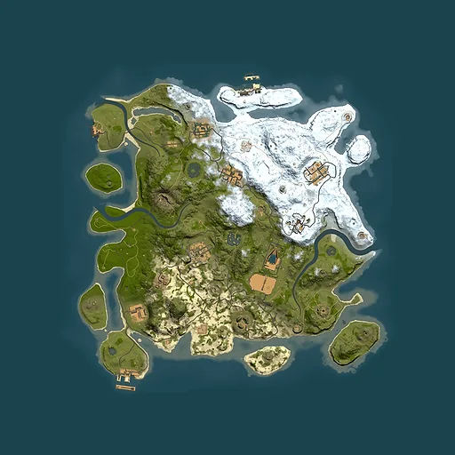 Rust map seed 643519287, 3600x3600m top-down preview