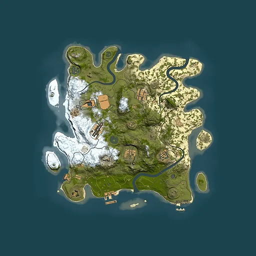 Rust map seed 583106496, 3500x3500m top-down preview