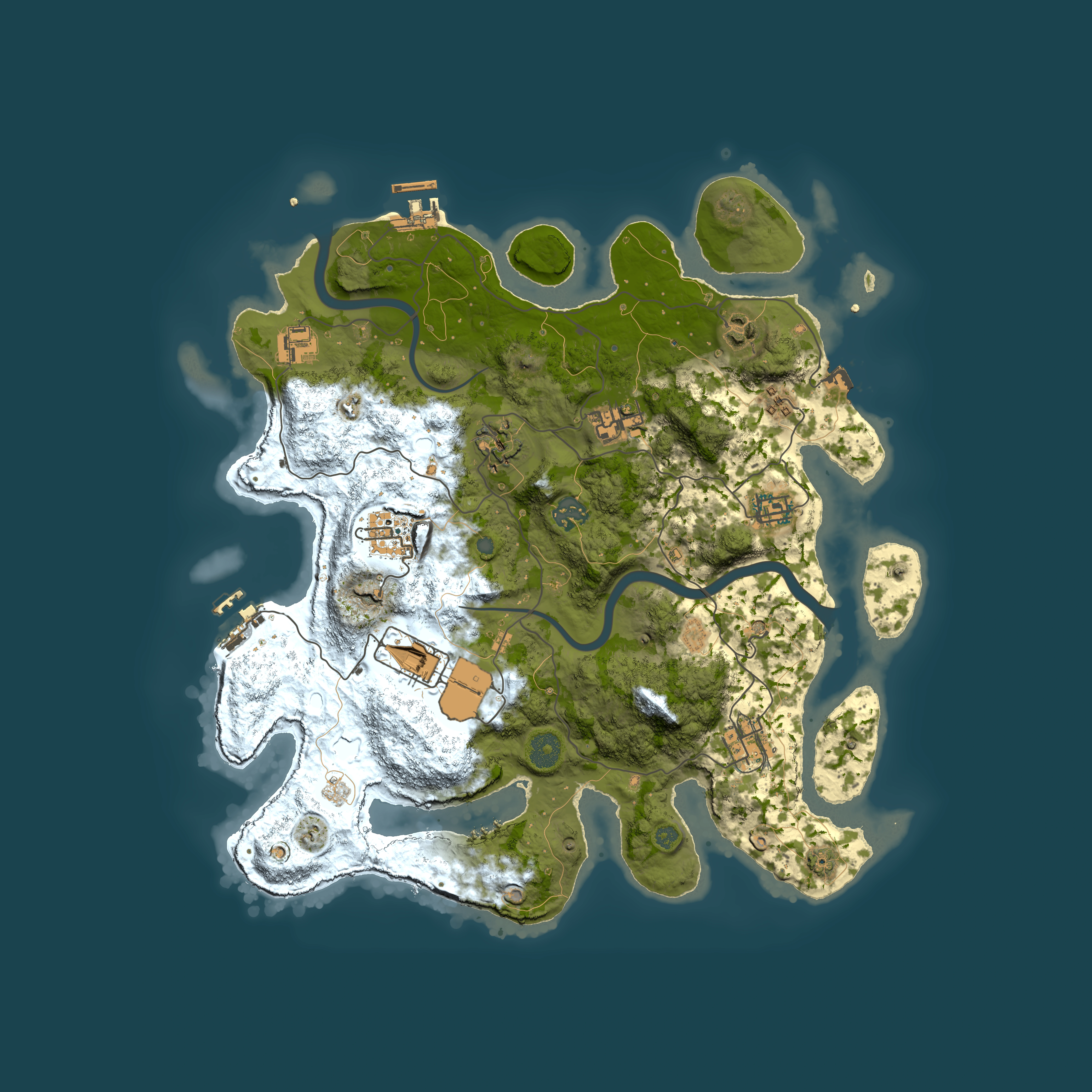 Full top-down render of Rust map seed 1120482758, 3750x3750m