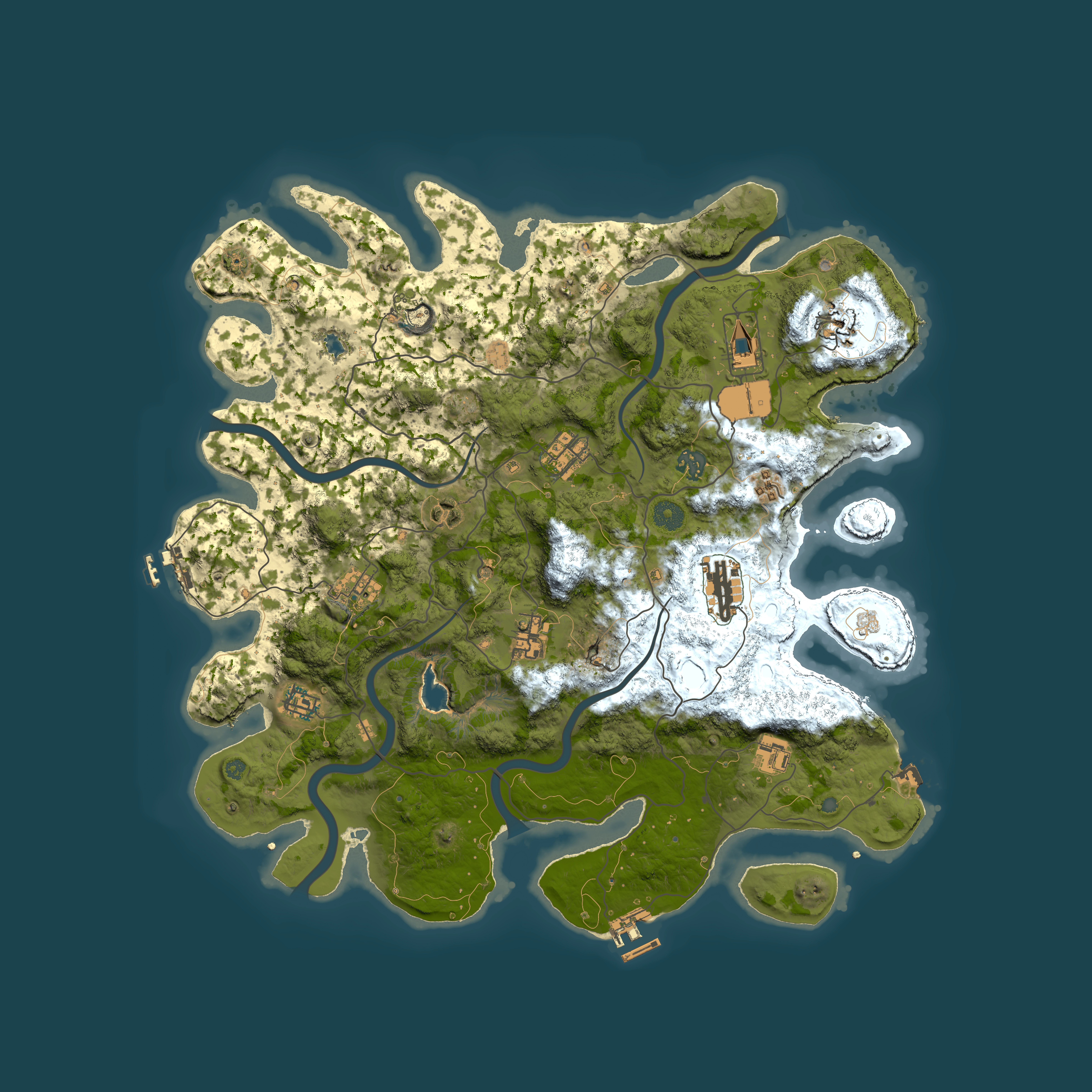 Full top-down render of Rust map seed 806620964, 4200x4200m
