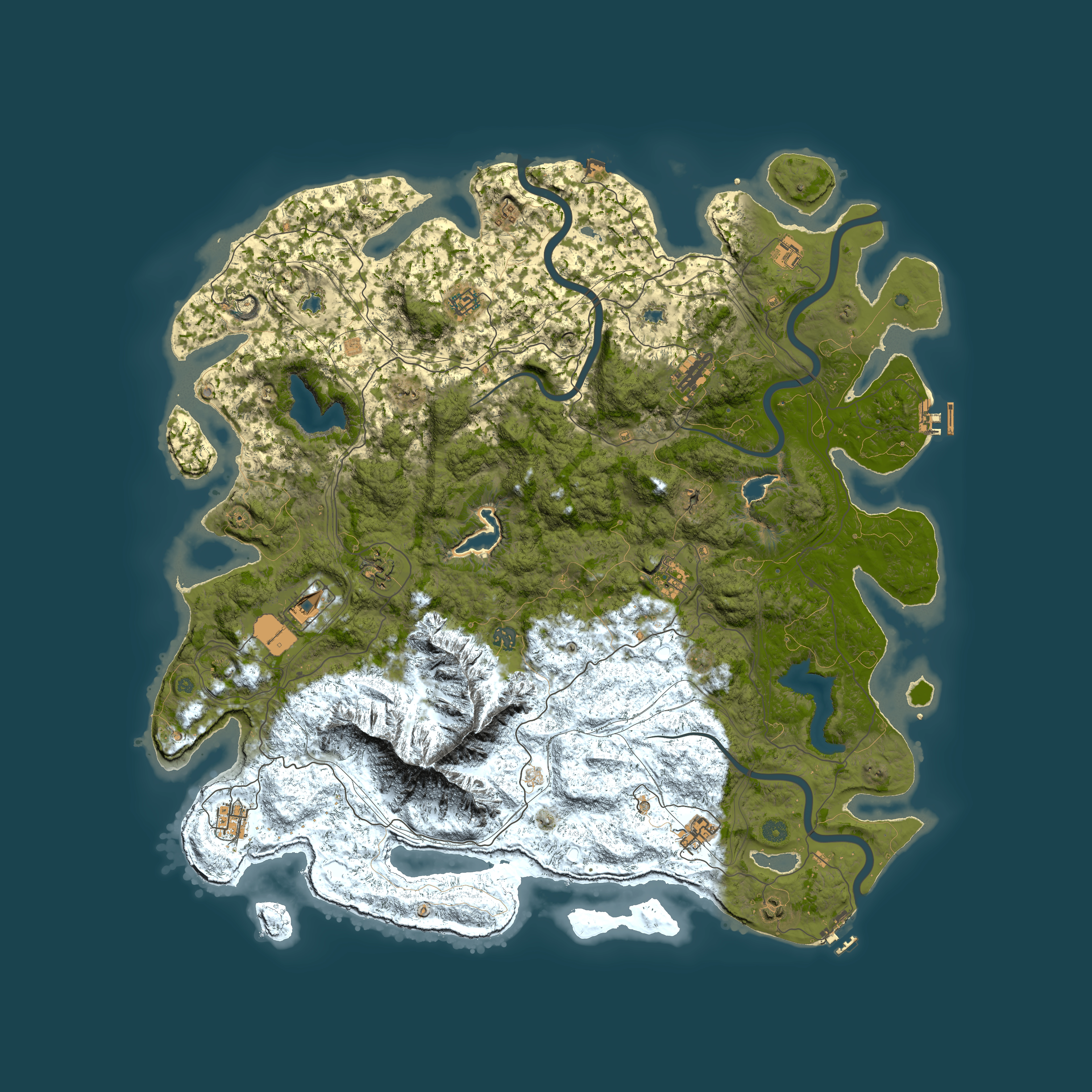Full top-down render of Rust map seed 325825550, 5350x5350m