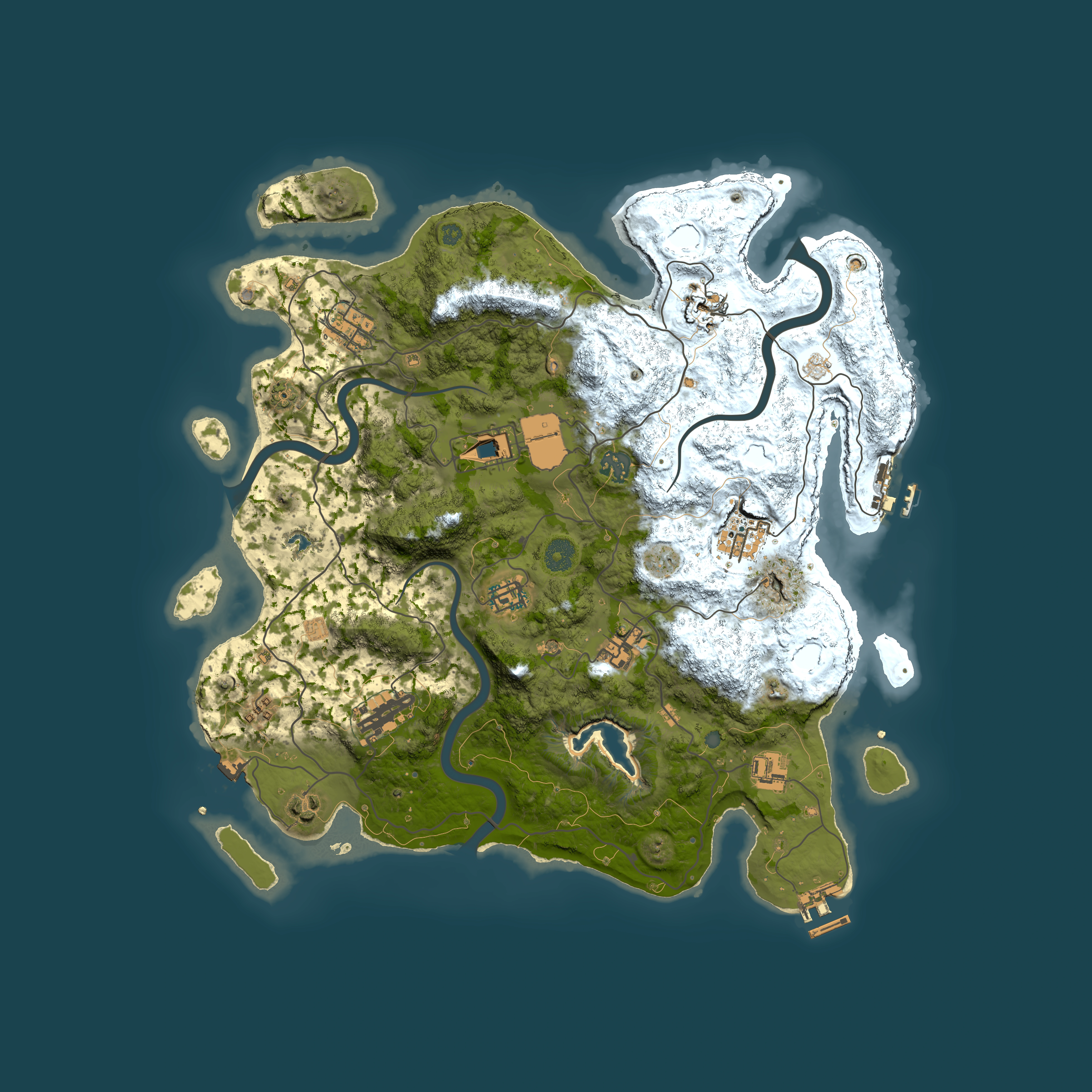 Full top-down render of Rust map seed 1130582947, 4000x4000m