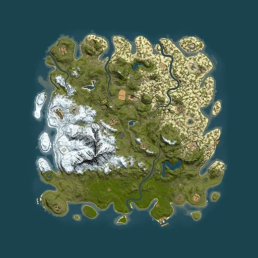Rust map seed 1145713436, 5350x5350m top-down preview