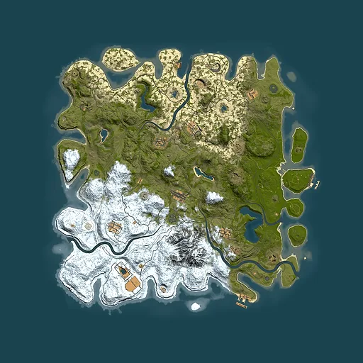 Rust map seed 1964007055, 5050x5050m top-down preview