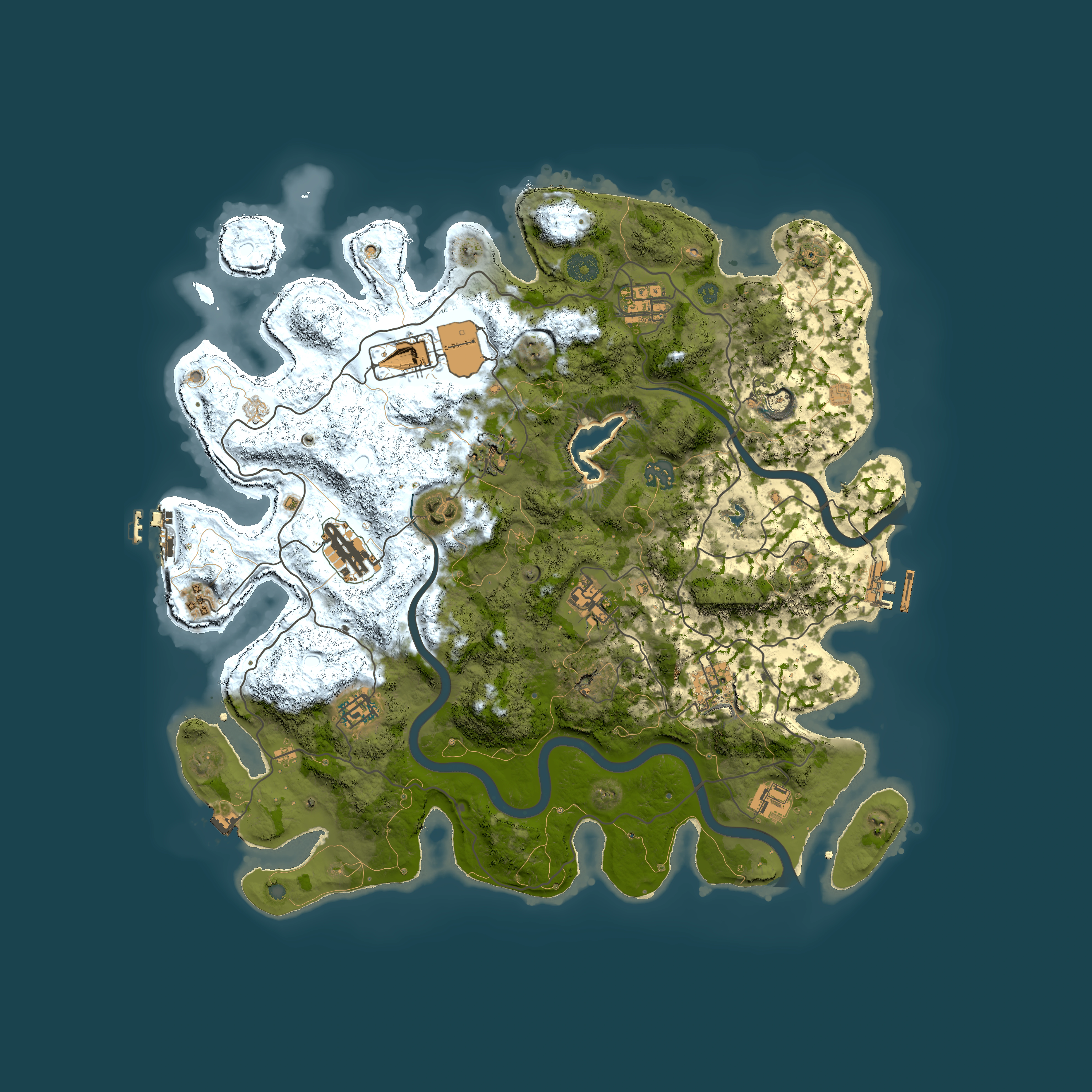 Full top-down render of Rust map seed 140899999, 4050x4050m