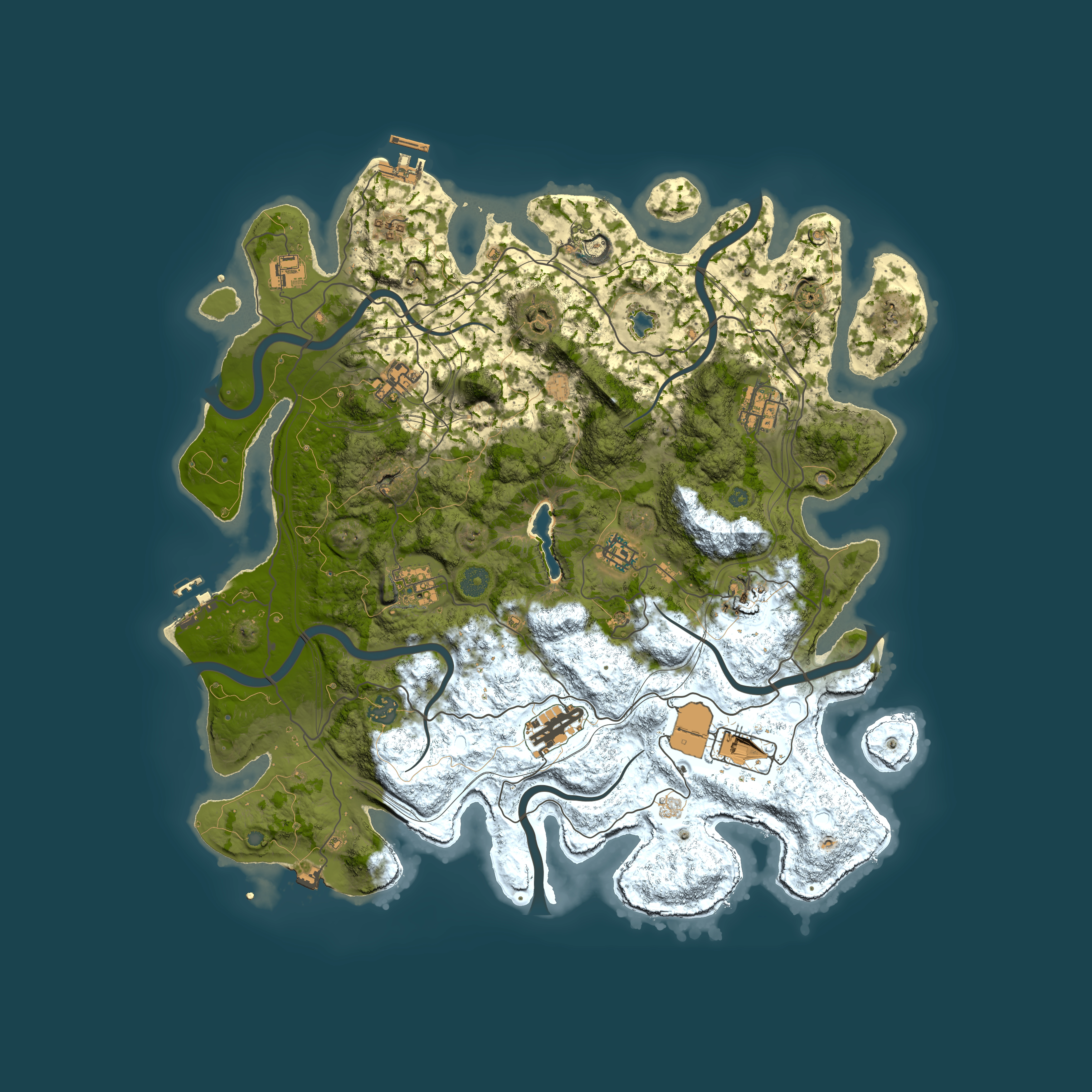 Full top-down render of Rust map seed 1320407304, 4300x4300m