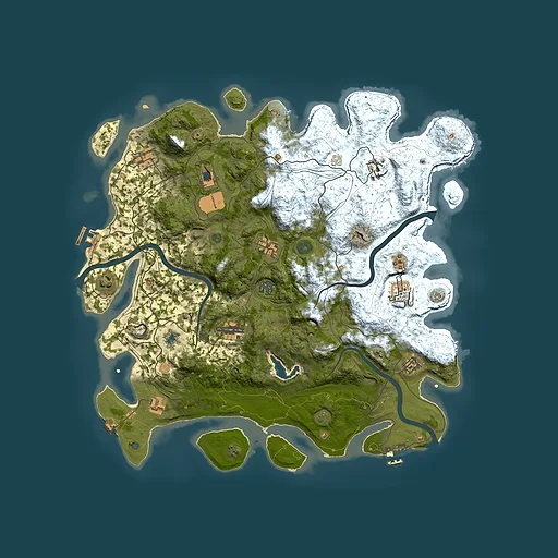 Rust map seed 233406481, 4450x4450m top-down preview