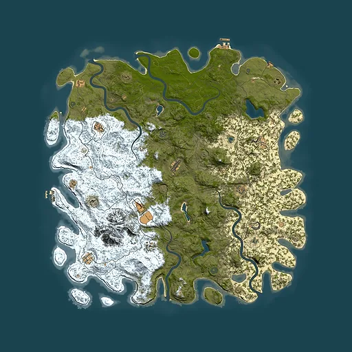 Rust map seed 984948181, 5850x5850m top-down preview