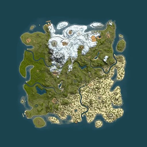 Rust map seed 618256137, 5050x5050m top-down preview