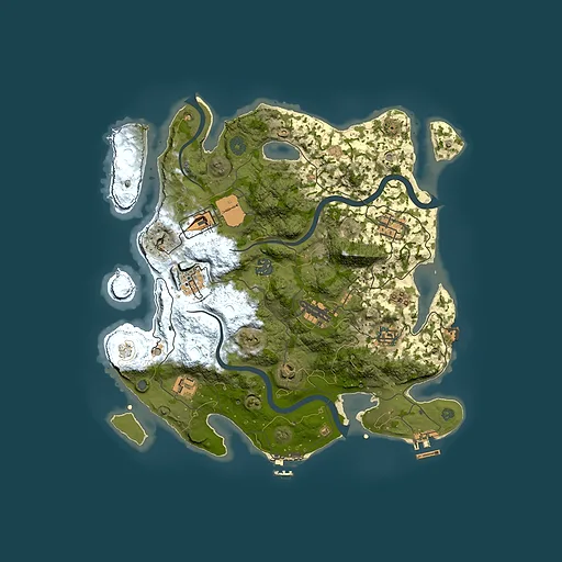 Rust map seed 123534299, 3550x3550m top-down preview