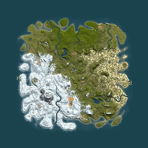 Rust map seed 640876600, 5850x5850m top-down preview