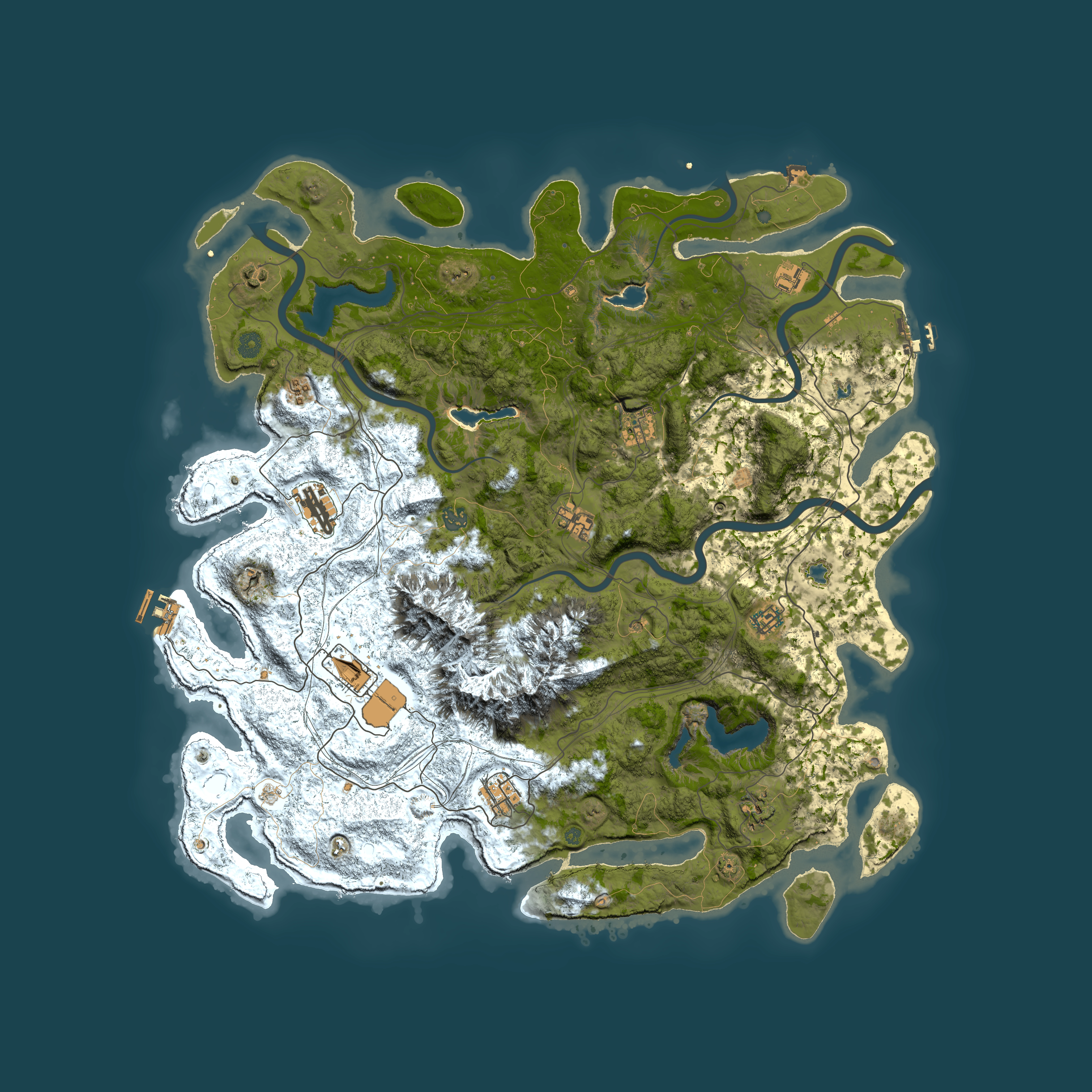 Full top-down render of Rust map seed 1566263913, 5050x5050m