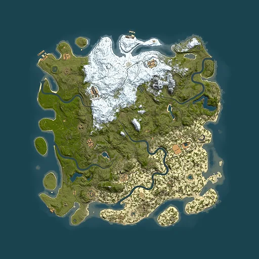Rust map seed 61267658, 5350x5350m top-down preview