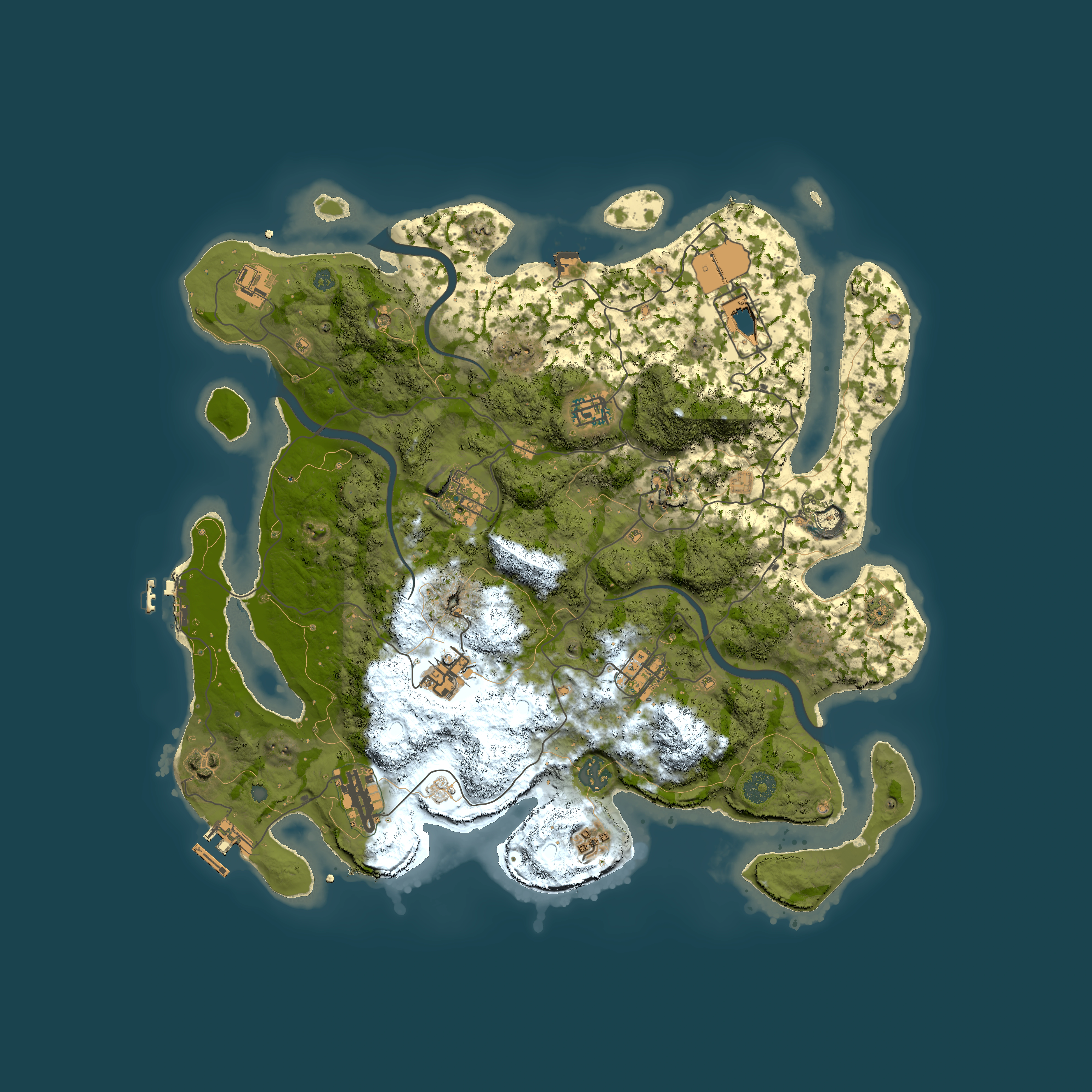 Full top-down render of Rust map seed 1503101258, 3900x3900m