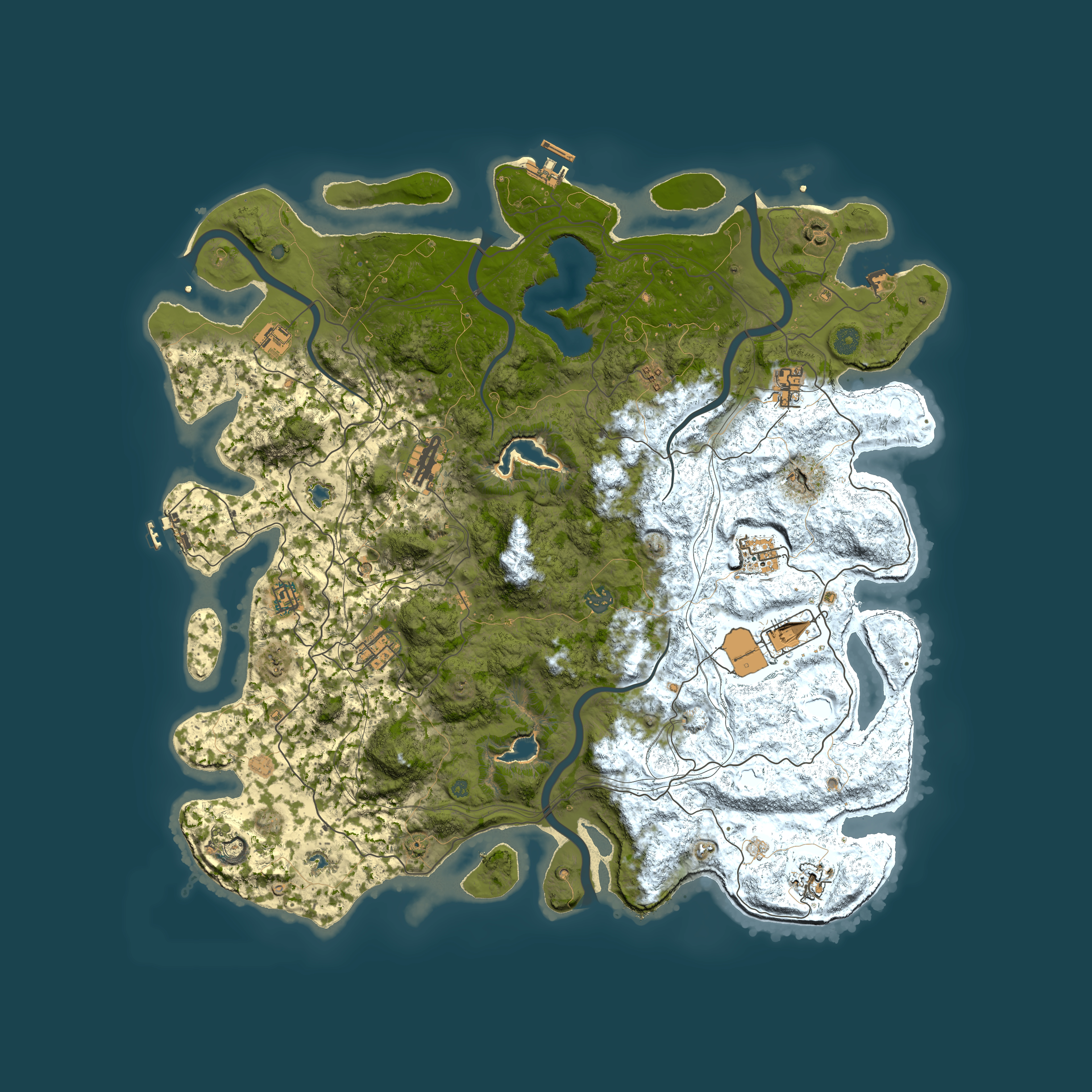 Full top-down render of Rust map seed 1834364929, 4850x4850m