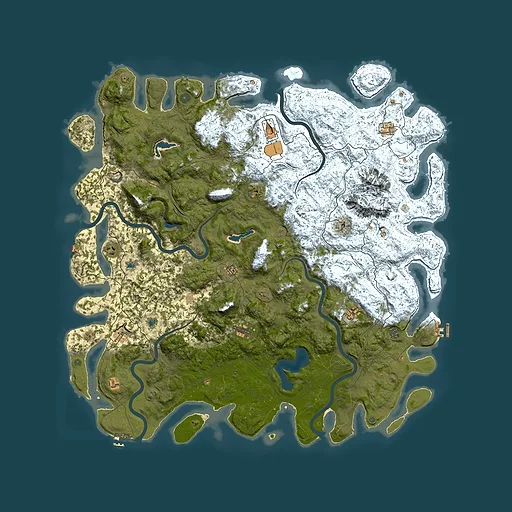 Rust map seed 382311820, 6000x6000m top-down preview