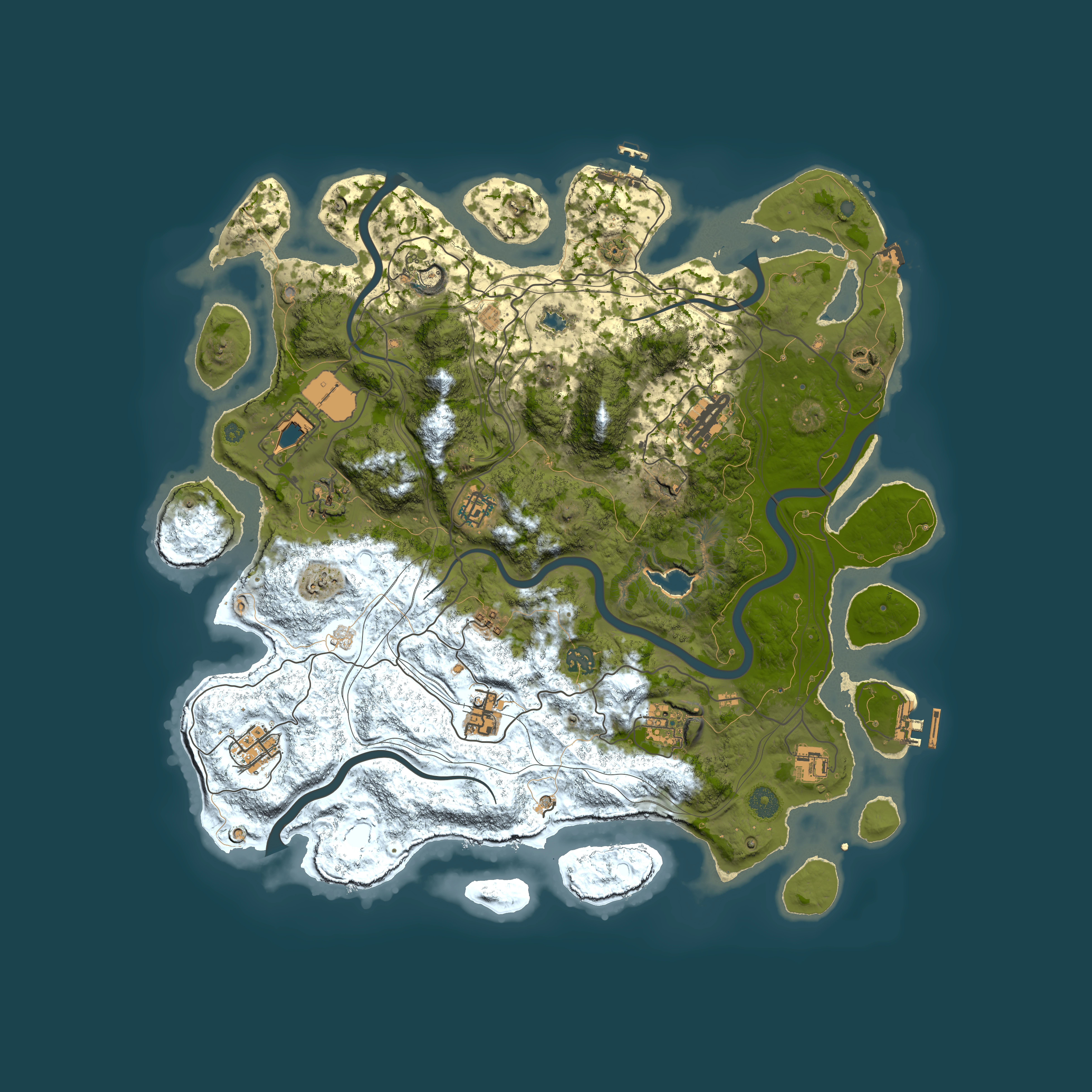 Full top-down render of Rust map seed 1204707310, 4300x4300m