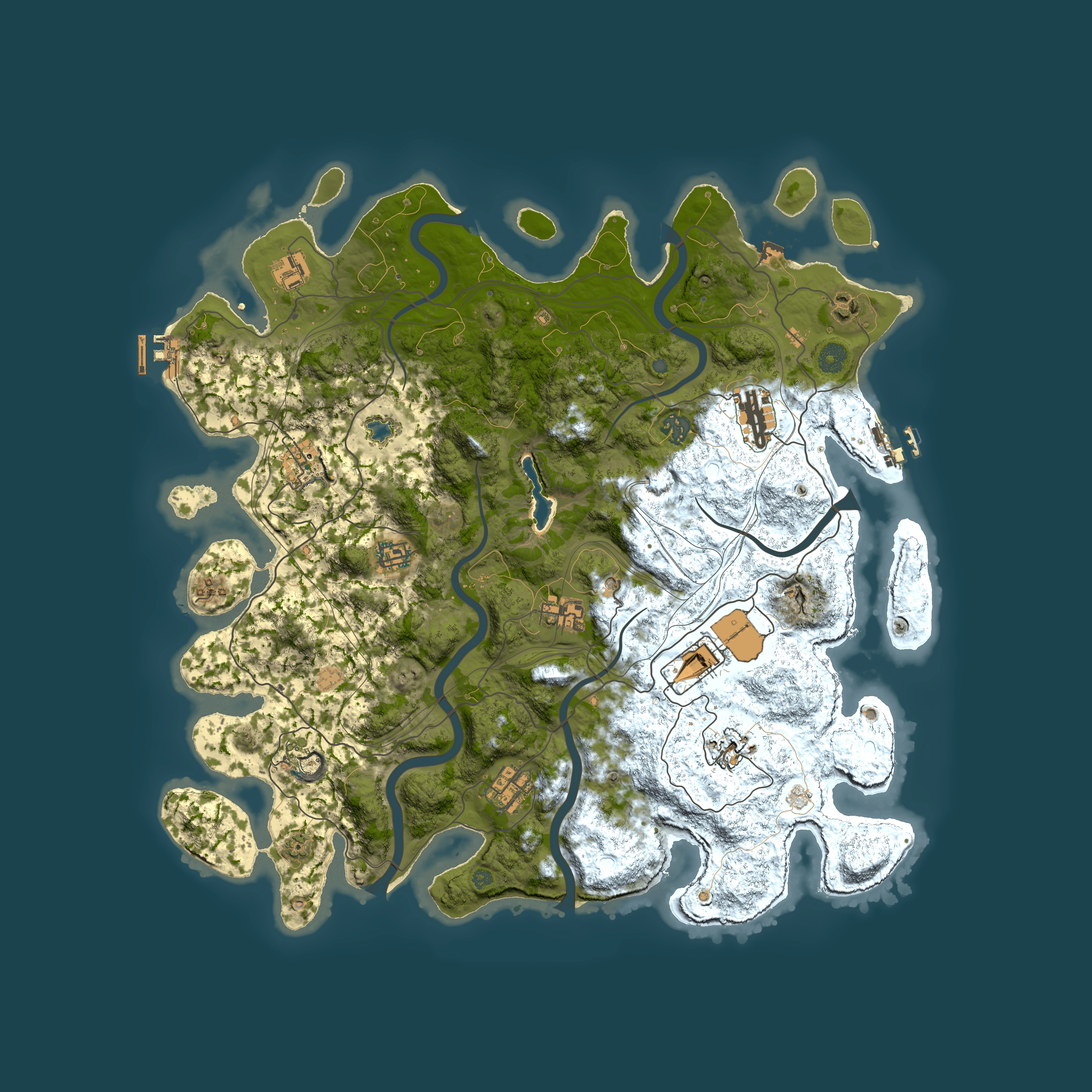 Full top-down render of Rust map seed 1616939458, 4400x4400m