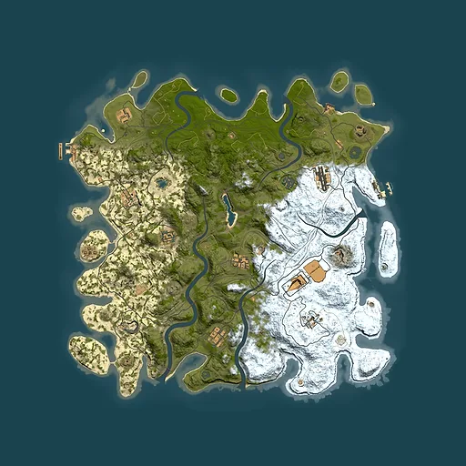 Rust map seed 1616939458, 4400x4400m top-down preview
