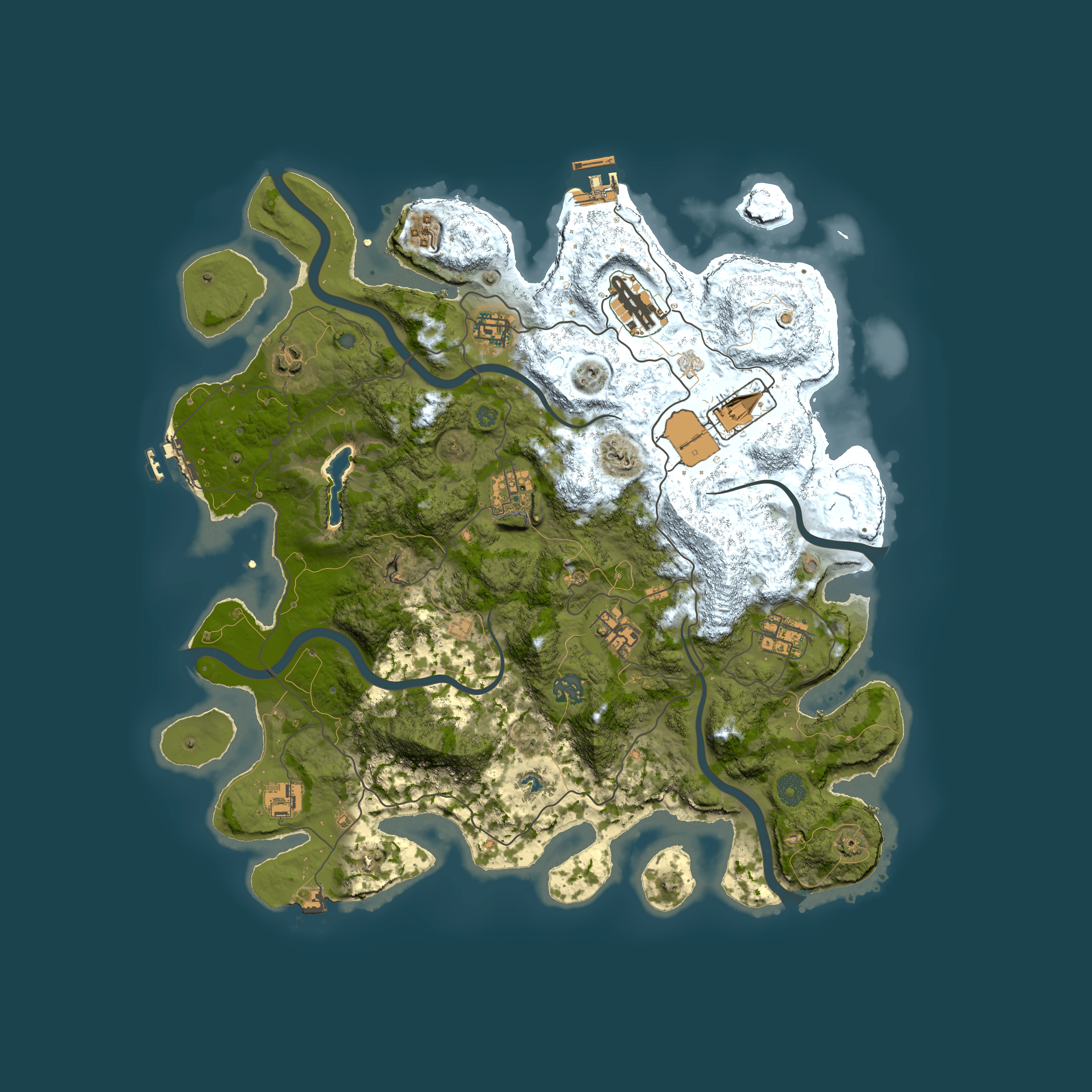 Full top-down render of Rust map seed 1598313268, 4050x4050m