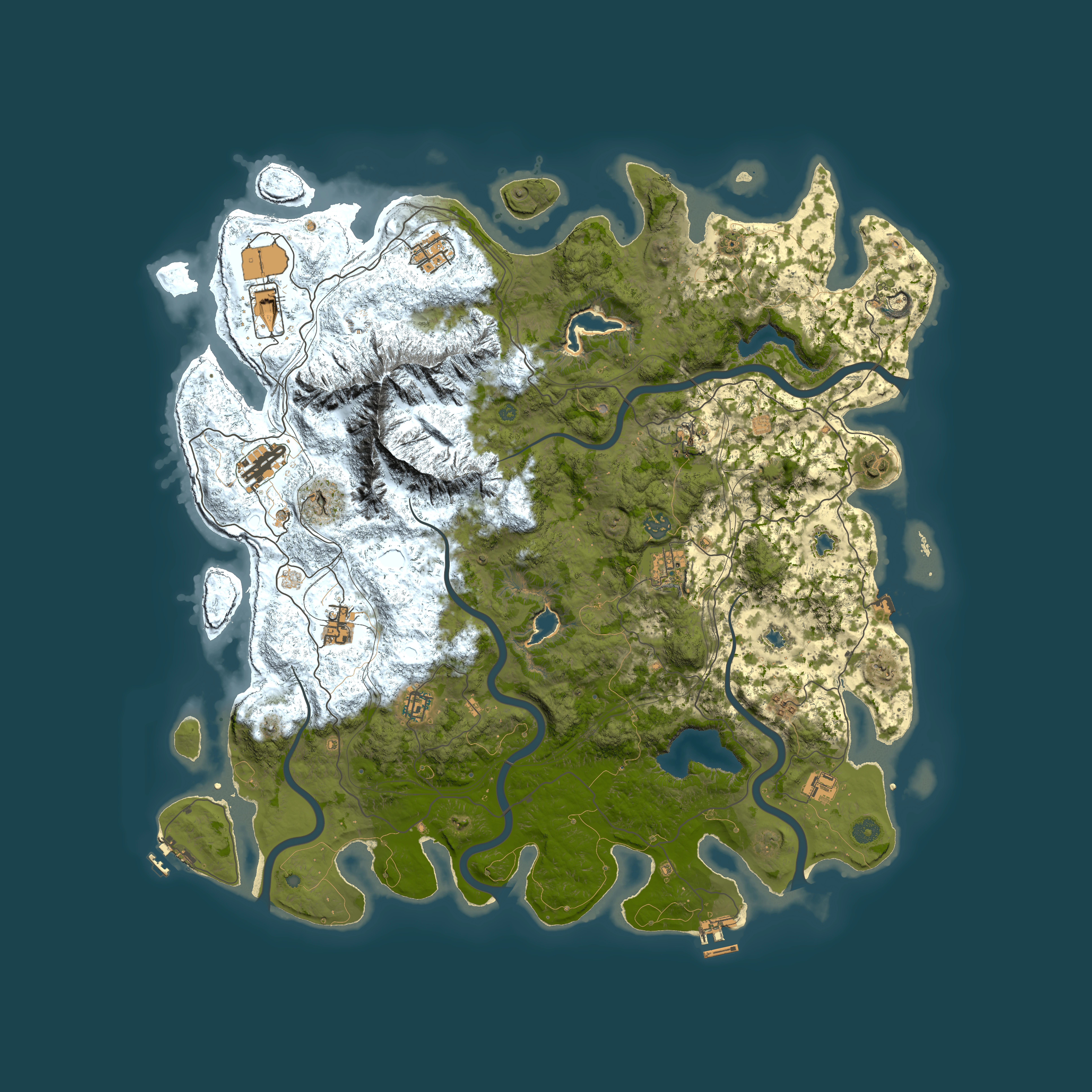 Full top-down render of Rust map seed 535830954, 5000x5000m