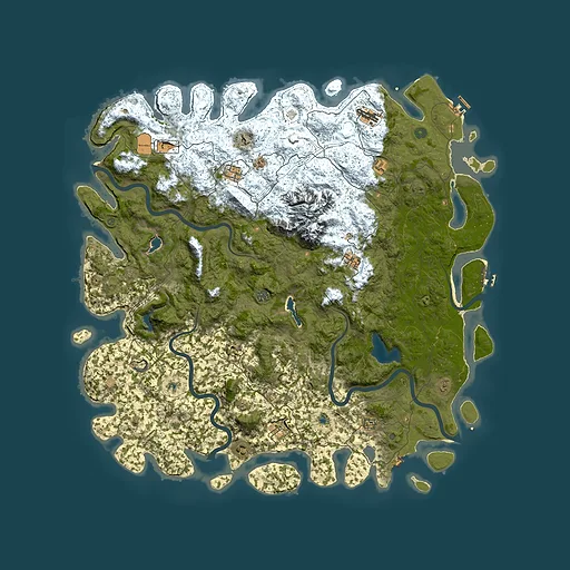 Rust map seed 240843313, 5750x5750m top-down preview