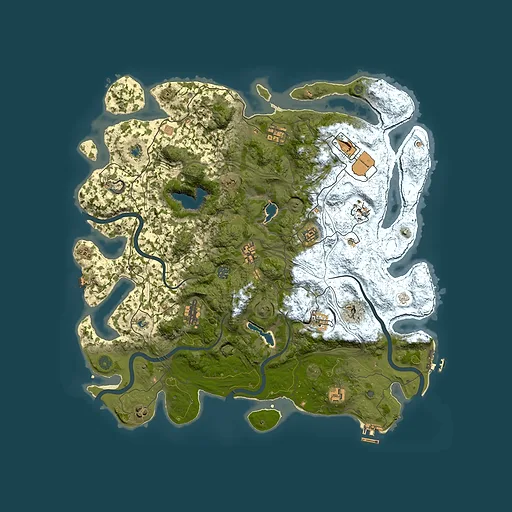 Rust map seed 1643318812, 4600x4600m top-down preview