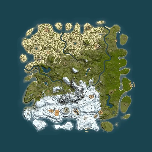 Rust map seed 8334677, 5250x5250m top-down preview