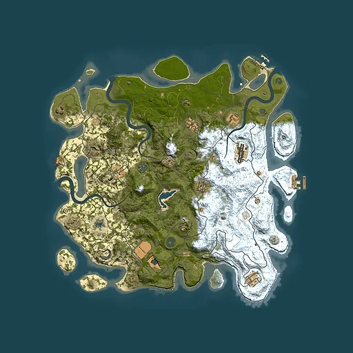 Rust map seed 1664774618, 4200x4200m top-down preview