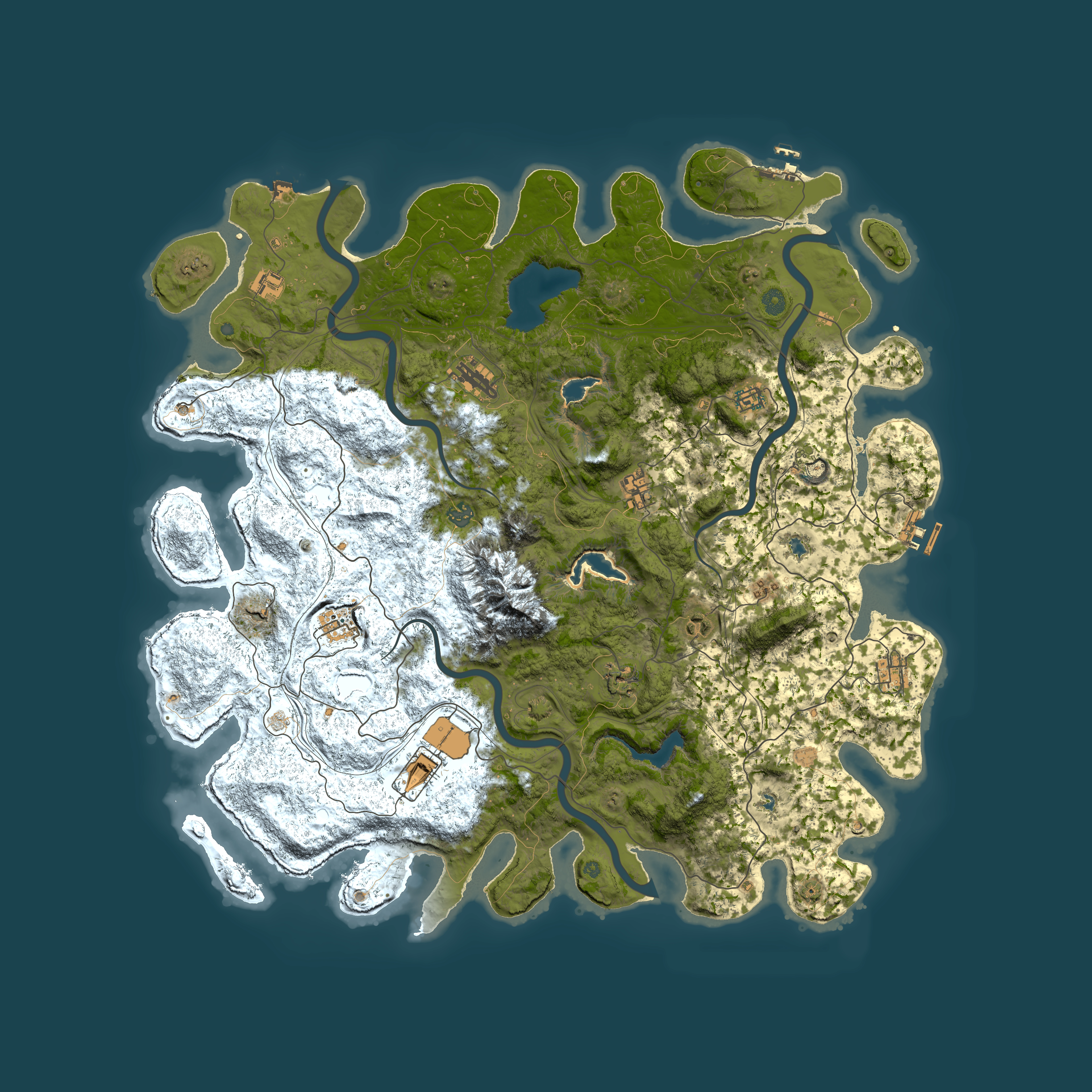 Full top-down render of Rust map seed 1325057468, 5200x5200m