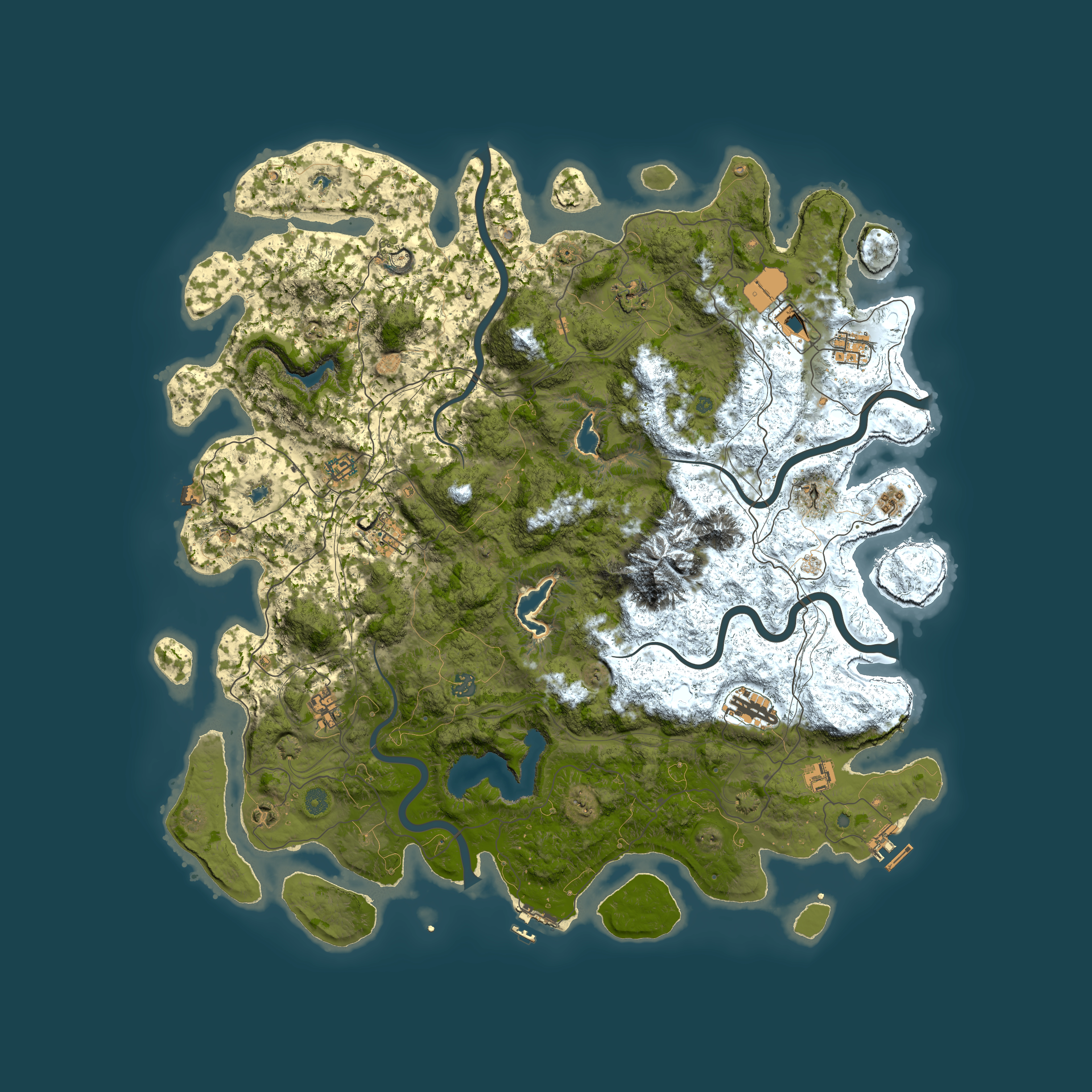 Full top-down render of Rust map seed 820680562, 5150x5150m