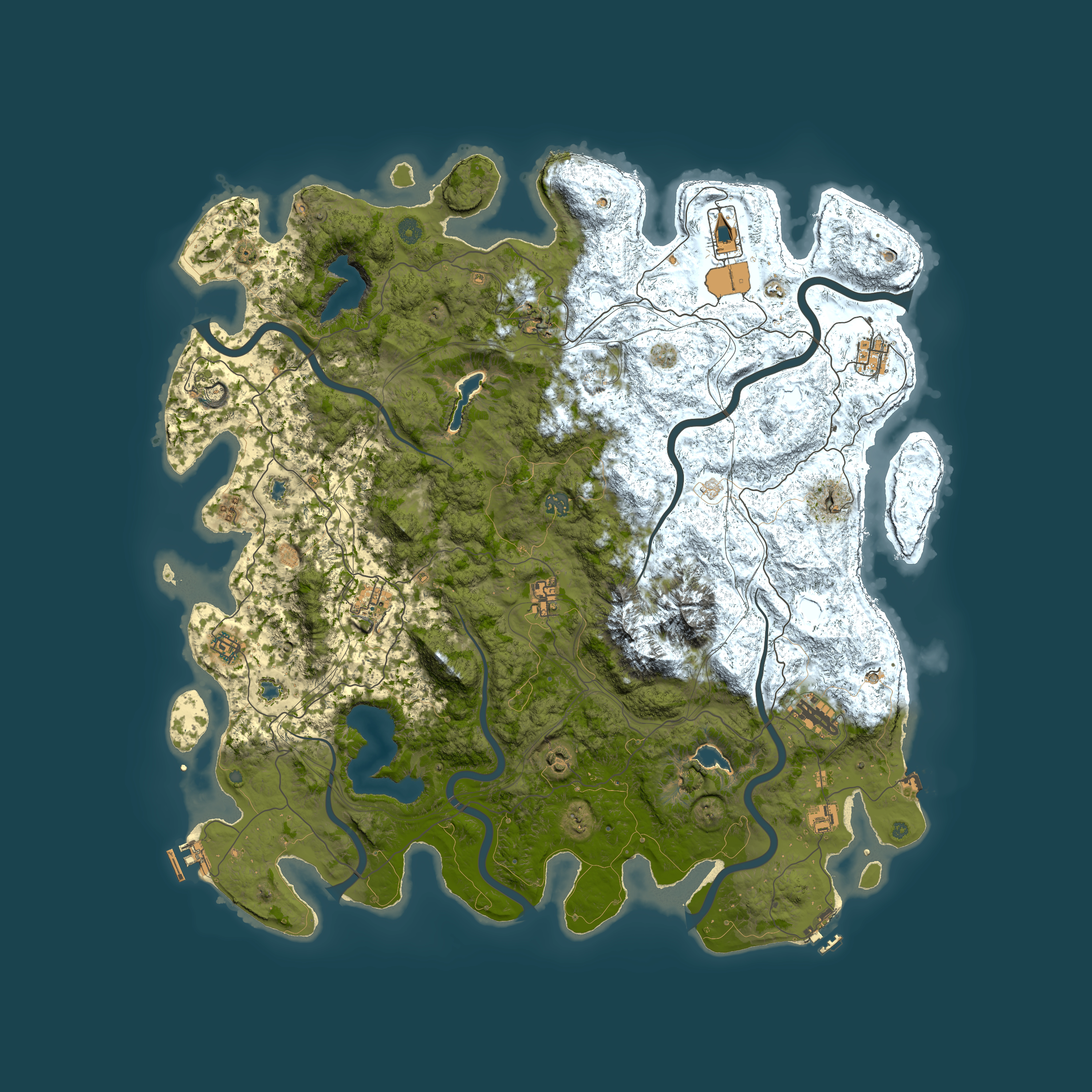 Full top-down render of Rust map seed 1363513947, 5250x5250m