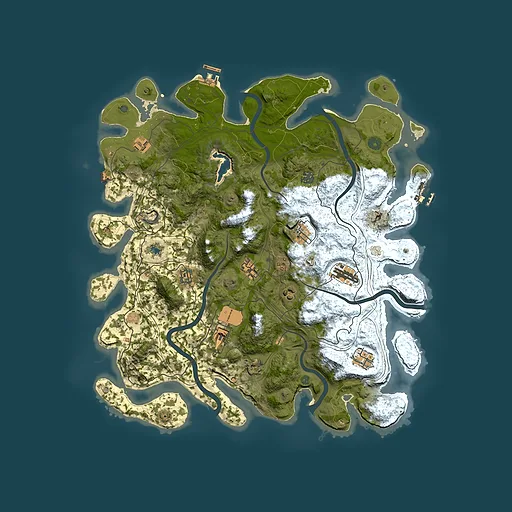 Rust map seed 2038090447, 4450x4450m top-down preview