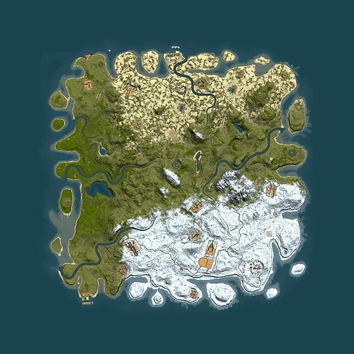 Rust map seed 67008518, 5350x5350m top-down preview