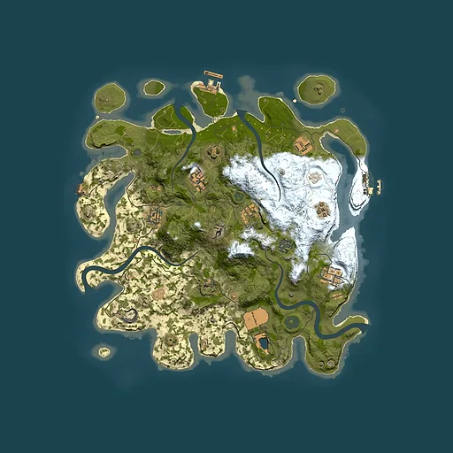 Rust map seed 994539683, 3650x3650m top-down preview