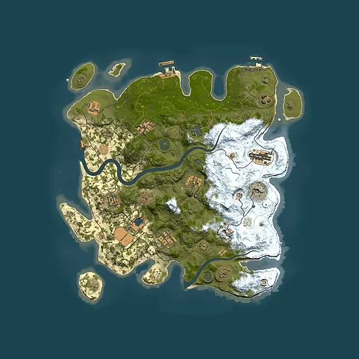 Rust map seed 540787414, 3700x3700m top-down preview